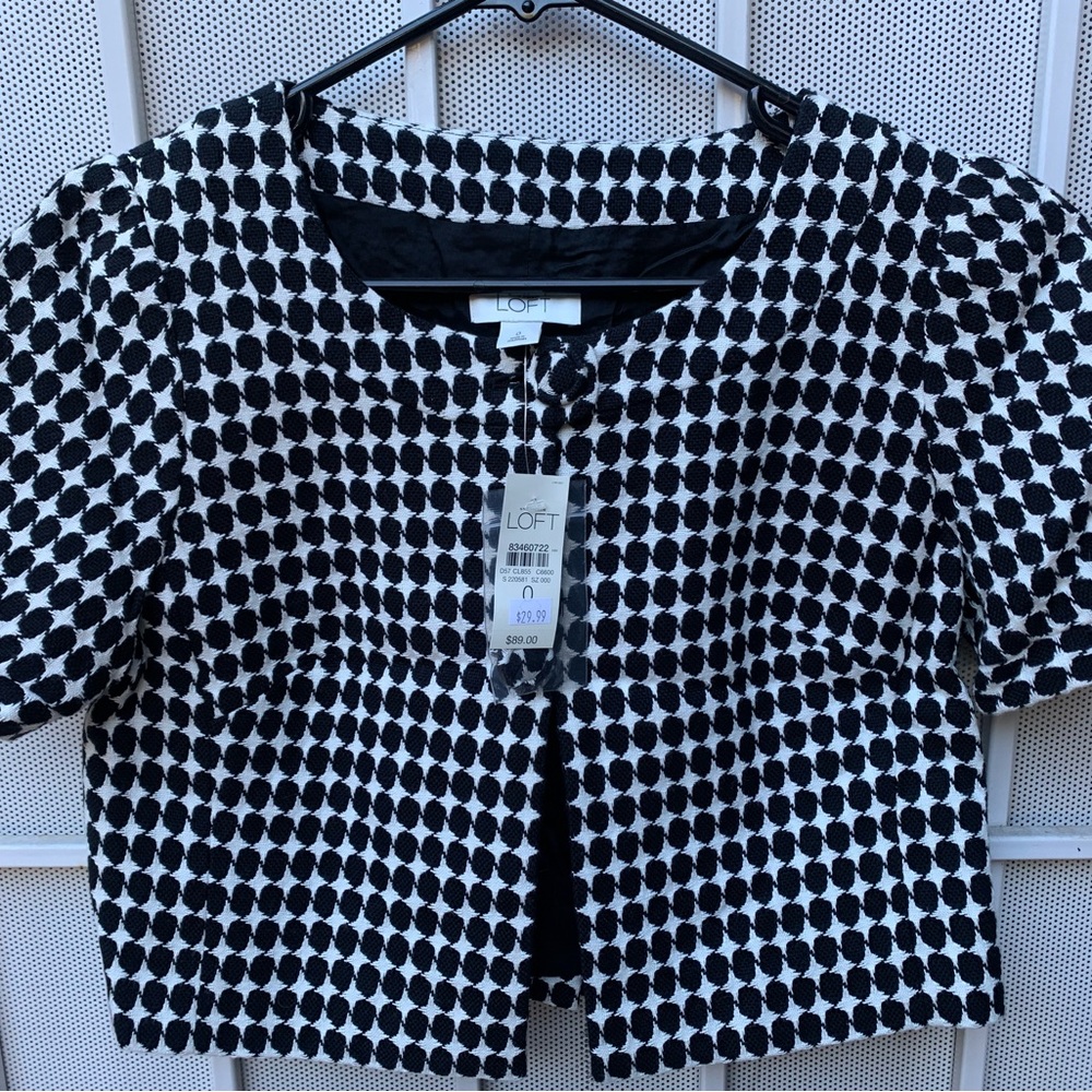 LOFT Black and White Polka Dot Blouse